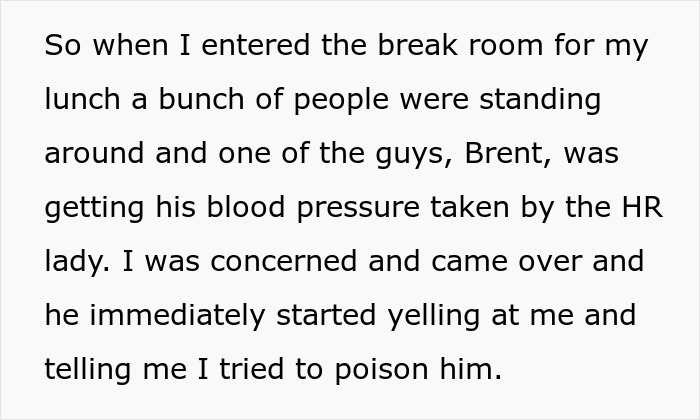 Woman accused by coworker of poisoning after he steals her spicy lunch, leading to a confrontational office moment. Woman accused by coworker of poisoning after he steals her spicy lunch, leading to a confrontational office moment.