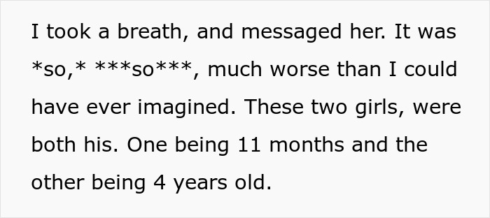 Text revealing a man&rsquo;s secret second family with two young girls, discovered after his wife borrowed his phone.