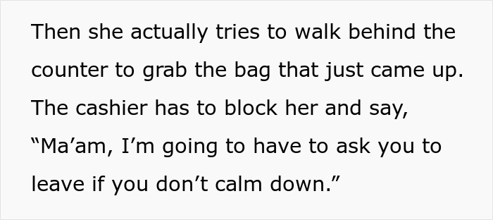 Woman&rsquo;s attempt to jump the line for fast food fails as she tries to grab another customer's order.
