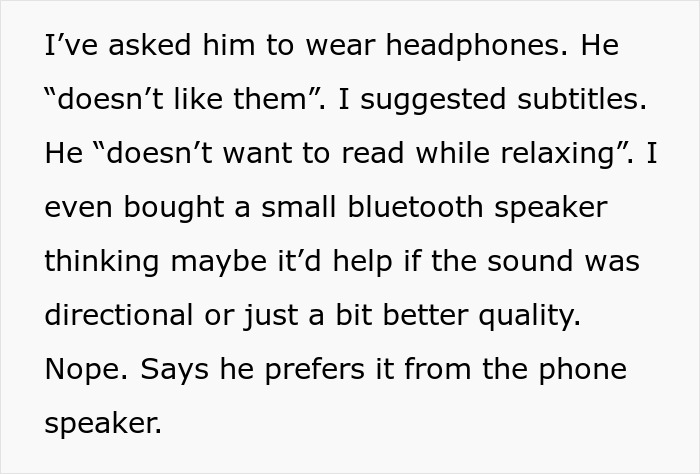 Text excerpt discussing efforts to reduce noise from loud and obnoxious MrBeast videos causing tension in a woman’s home. Text excerpt discussing efforts to reduce noise from loud and obnoxious MrBeast videos causing tension in a woman’s home.