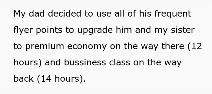 Family vacation turns sour as dad uses frequent flyer points to upgrade one kid to business class, causing sibling tension. Family vacation turns sour as dad uses frequent flyer points to upgrade one kid to business class, causing sibling tension.