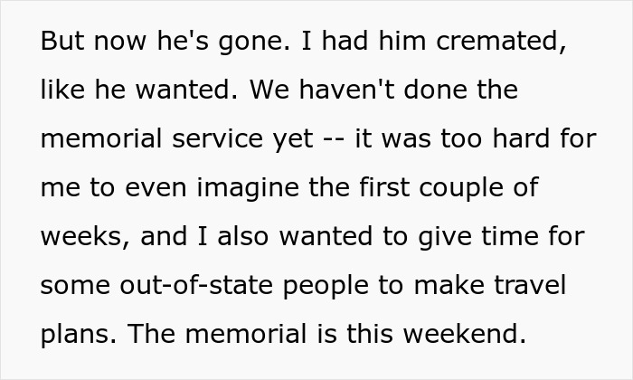 Widow shares heartfelt words about late man's memorial plans as best friend sparks drama with secret babies revealed.