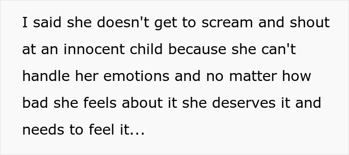 Text showing a woman giving advice to an upset pregnant coworker about handling emotions calmly.