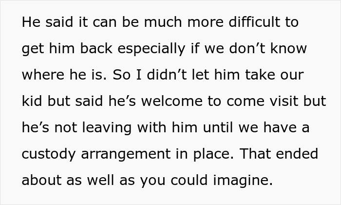 Text excerpt discussing a woman at a crossroads with her partner of 10 years about custody and housing decisions.