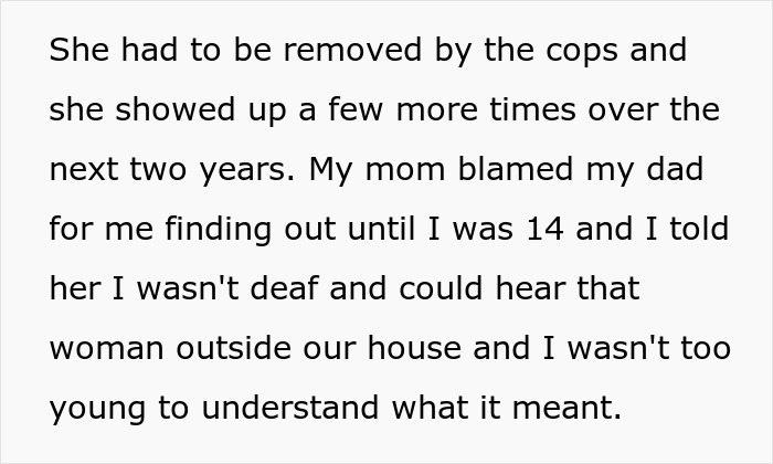 Mom marries affair partner and is upset when daughter refuses to let him walk her down the aisle after dad passes away.