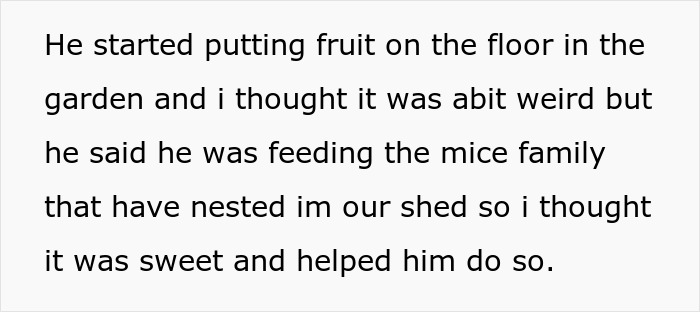 Text on screen describing a guy feeding slugs and pet snails, highlighting the unusual feeding behavior.