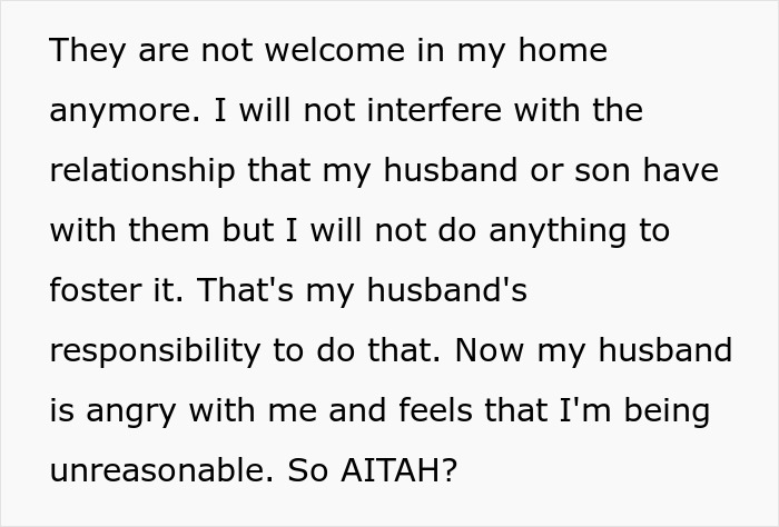 Text about woman cutting contact with in-laws who didn&rsquo;t visit their dying granddaughter, causing family conflict.