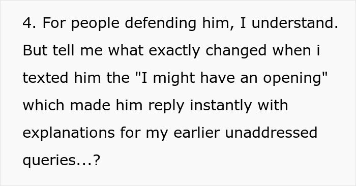 Text message showing confusion over a worker ignoring career advice and then suddenly becoming helpful when jobless.