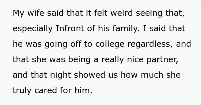 Text excerpt about a mom finding her son’s girlfriend kissing him after an accident gross, husband defends her care. Text excerpt about a mom finding her son’s girlfriend kissing him after an accident gross, husband defends her care.