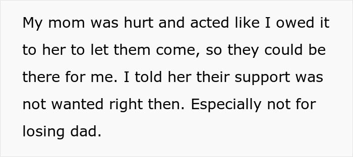 Text about mom marrying affair partner and daughter refusing to let him walk her down aisle after dad passes.