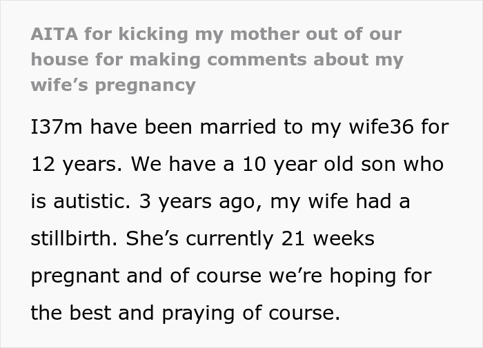 MIL shocked as son kicks her out after unhinged comments about wife&rsquo;s pregnancy and family struggles shared online
