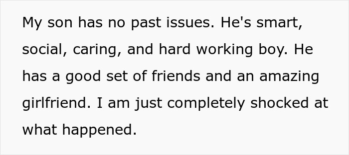 Text discussing parents wondering if they neglected their son after he blew up at them over years of neglect.