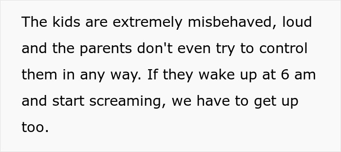 Text describing extremely misbehaved kids causing chaos during trips while parents fail to control them.