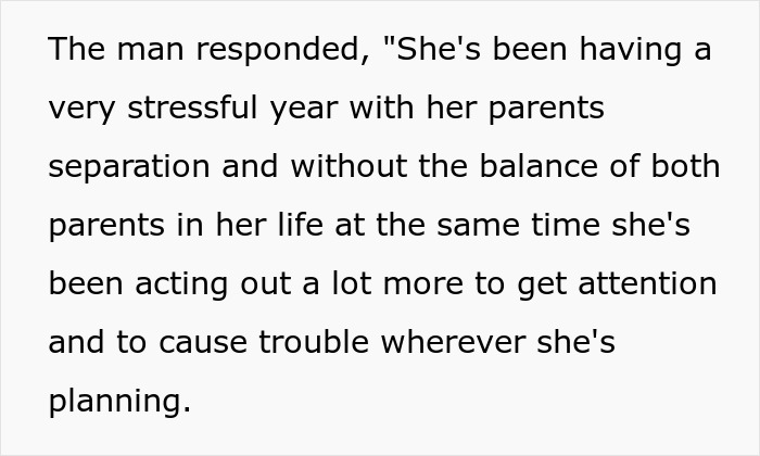 Text excerpt discussing a friend&rsquo;s stepdaughter dealing with stress during a pool party situation.