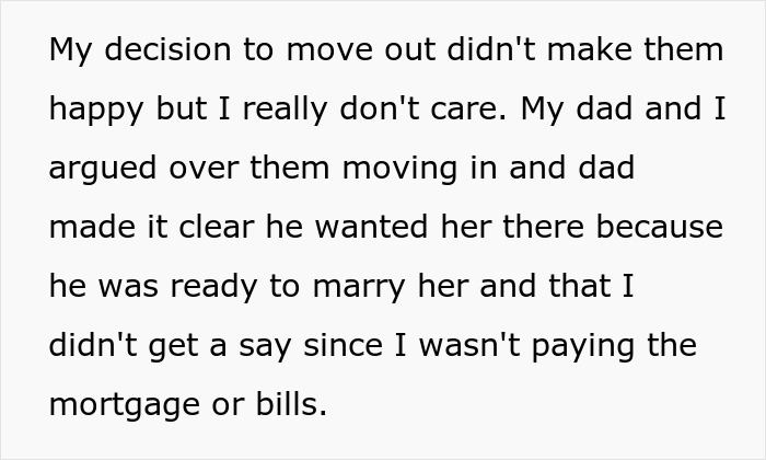 Text from a teen explaining refusal to accept blended family dynamics as stepmom expects babysitting despite his decision.
