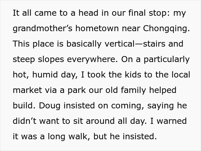 Steep slopes and long walks cause bil struggles on a challenging family trip to grandmother&rsquo;s hometown in China.