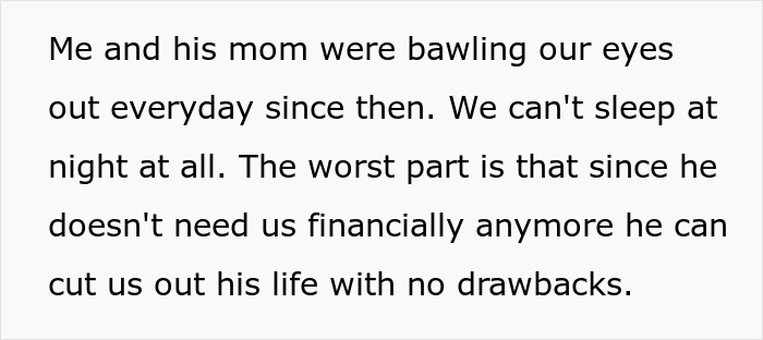 Parents reflect on years of neglect leading to son&rsquo;s emotional blowup, questioning if they messed up their relationship.