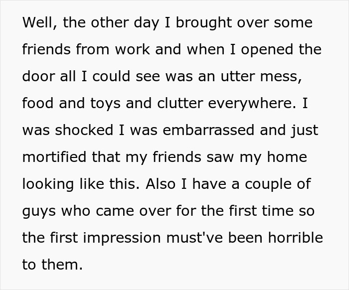 Alt text: Husband loses it over messy home, blames ill wife for clutter and poor first impression to guests.