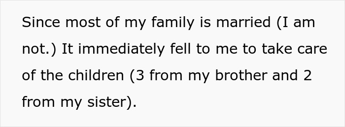 Text excerpt about a pediatrician refusing to act as nanny and focusing on ordering wine instead of baby bottles during a family trip.