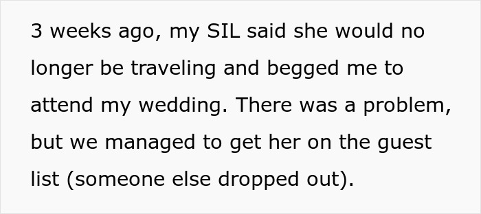 Text about bride refusing to change wedding menu for vegan sister-in-law, causing family drama over food options. Text about bride refusing to change wedding menu for vegan sister-in-law, causing family drama over food options.