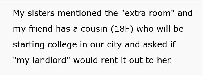 Text excerpt about a woman&rsquo;s roommates and sisters reacting after discovering she secretly owns the house.