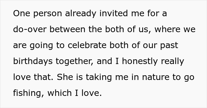 Text about longtime friends celebrating birthdays together, planning a fishing trip to enjoy nature and friendship.