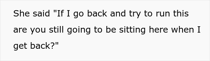 Conversation text on a white background about returning and waiting, related to am I the jerk for tipping 83&cent; discussion.
