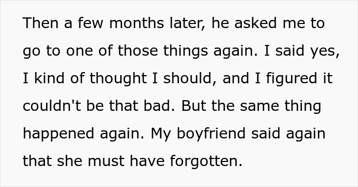 Text excerpt discussing experiences with a boyfriend's family who put bacon in everything, highlighting cultural differences.