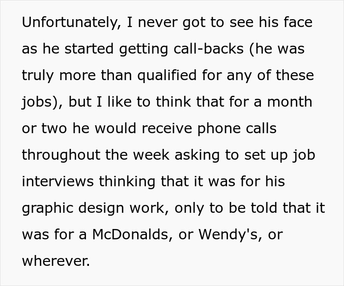 Text about job applications being sent in a guy&rsquo;s name after he blocks garage and swears at woman&rsquo;s family.