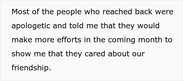 Text about longtime friends reflecting on efforts to maintain their ghost friend birthday connection and friendship.