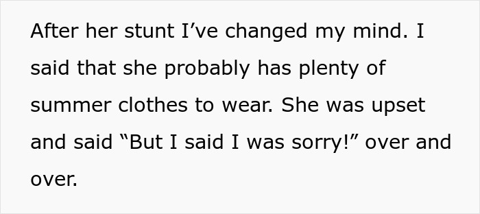 Screenshot of a text about a teen niece upset after a shopping trip gets canceled following a harsh insult to her aunt.