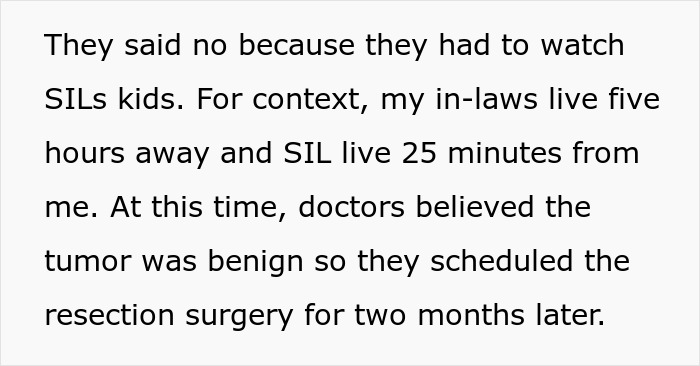 Text excerpt about in-laws not visiting a dying granddaughter, highlighting cutting contact and family conflict.