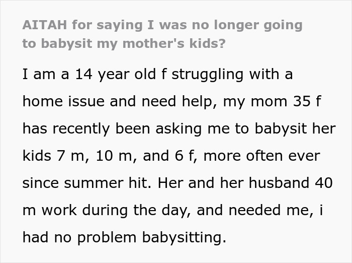 Teen girl struggle babysit step siblings as mom asks for help caring for younger children during summer. Teen girl struggle babysit step siblings as mom asks for help caring for younger children during summer.