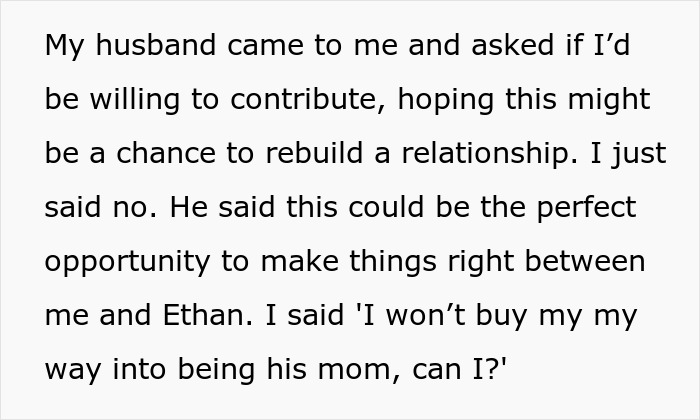 Woman reflecting on how she responded when asked to pay for her stepson’s surgery in a family and relationship context. Woman reflecting on how she responded when asked to pay for her stepson’s surgery in a family and relationship context.