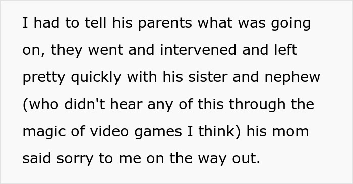 Text excerpt describing intervention by parents in a conflict involving greedy SIL and brother’s new house. Text excerpt describing intervention by parents in a conflict involving greedy SIL and brother’s new house.