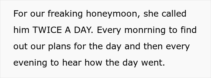 Text excerpt about a man&rsquo;s honeymoon experience highlighting frequent daily calls from his wife.