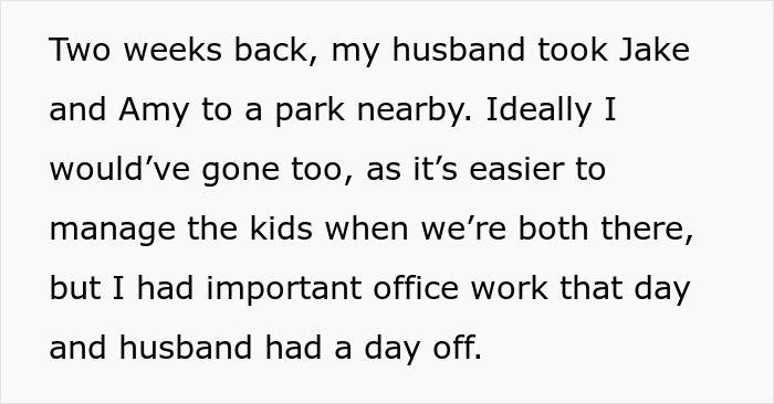 Excerpt from a story about a dad, playground mishap, and a concerned neighbor calling CPS after the incident.