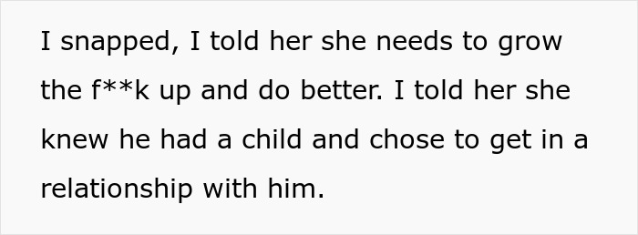 Text excerpt displaying a woman giving advice to an upset pregnant coworker about her relationship choices.