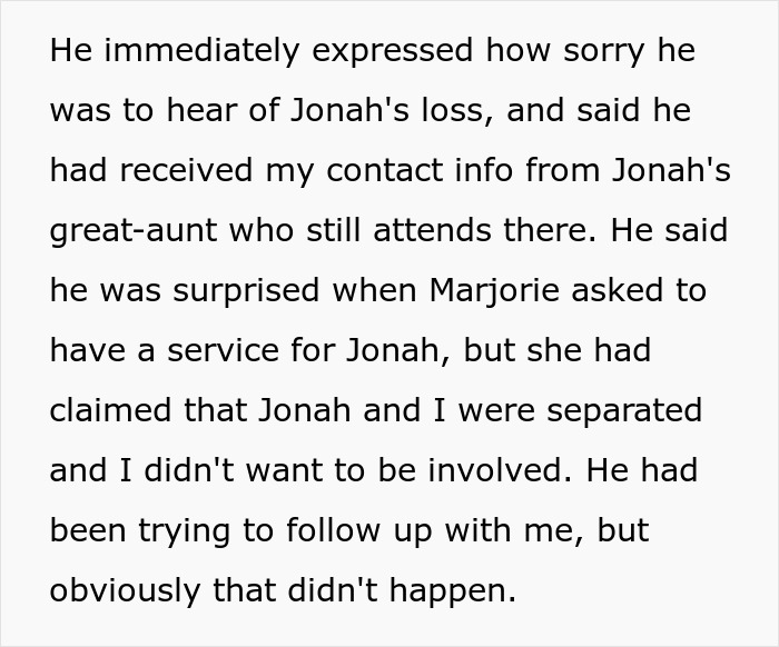 Text excerpt discussing a best friend of late man involved in secret babies and memorial plans sparking drama.