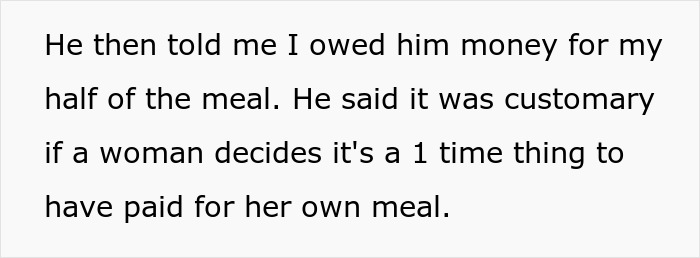 Man demands woman pays for meal after first date sparks no romantic connection conversation. Man demands woman pays for meal after first date sparks no romantic connection conversation.