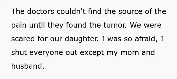 Text about a woman cutting contact with in-laws who didn&rsquo;t visit their dying granddaughter causing family conflict.