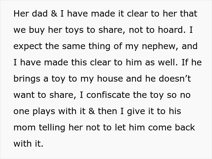Text about babysitting nephew’s toys and sharing rules, relating to woman babysitting SIL’s kid creating chaos. Text about babysitting nephew’s toys and sharing rules, relating to woman babysitting SIL’s kid creating chaos.