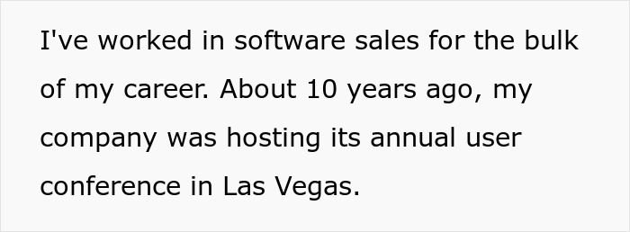 Text excerpt about a man mocking coworker for not having fun in Vegas by leaving escort cards in his bag. Text excerpt about a man mocking coworker for not having fun in Vegas by leaving escort cards in his bag.