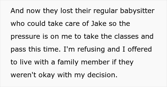 Teen fears family is setting him up to babysit autistic stepbrother and refuses to take caregiving classes or training. Teen fears family is setting him up to babysit autistic stepbrother and refuses to take caregiving classes or training.
