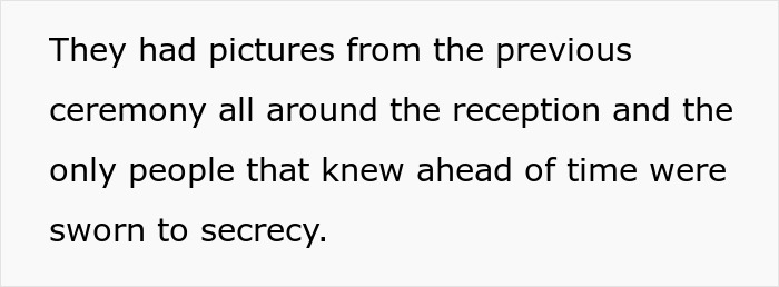 Wedding guests shocked and confused during reception after couple reveals they eloped years before the big day. Wedding guests shocked and confused during reception after couple reveals they eloped years before the big day.