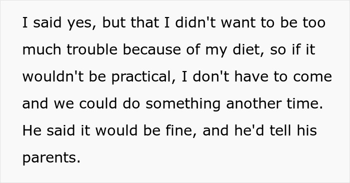 Text discussing feeling concerned about dietary restrictions and bacon in family visits related to Jewish diet.