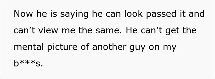 Text about a guy upset over finding an old photo of another man on his girlfriend&rsquo;s chest, accusing her of micro-cheating.