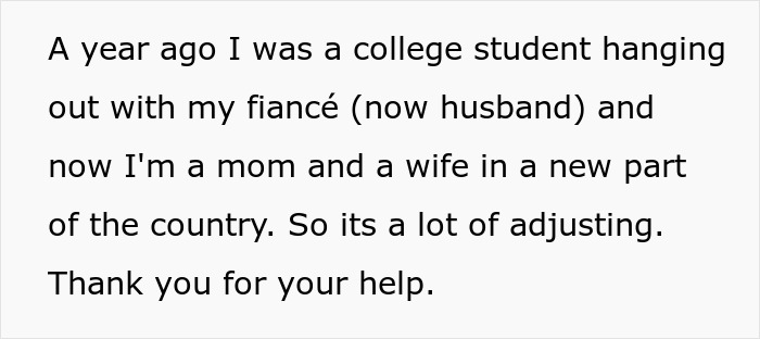 Text about a mom assuming neighbor will babysit because she&rsquo;s a SAHM and reacting negatively when refused.