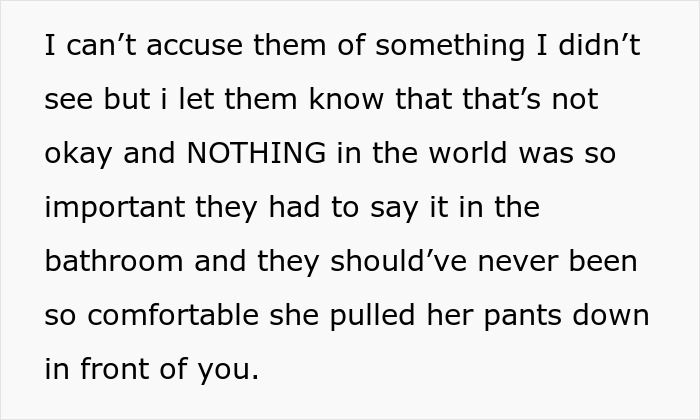 Text excerpt discussing discomfort and disbelief over fiancé and cousin caught in bathroom together during party. Text excerpt discussing discomfort and disbelief over fiancé and cousin caught in bathroom together during party.