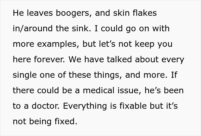 Text discussing frustration about husband's gross habits, focusing on being grossed out by husband and relationship issues. Text discussing frustration about husband's gross habits, focusing on being grossed out by husband and relationship issues.